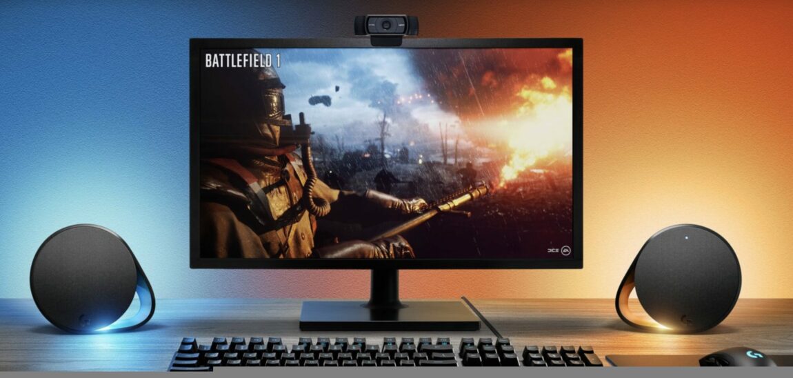 ALT here: Gaming setup with monitor displaying Battlefield 1 scene.